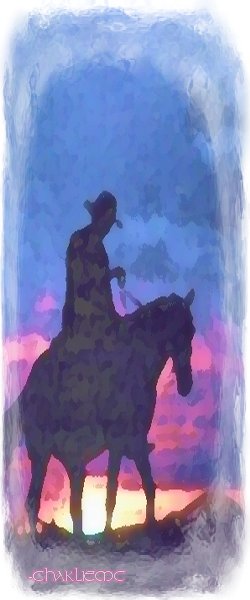 They rode up the crest at sunset...